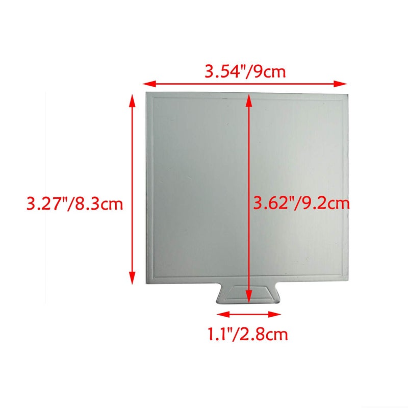Proshopping 100 pcs 3.54"x3.54" Mini Cake Boards, Small Square Silver Mousse Cake Cardboard Set, Cupcake Cake Base, Dessert Displays Tray, Disposable Paper Coasters - for Wedding Party Cake Pastry Cup - Image 2